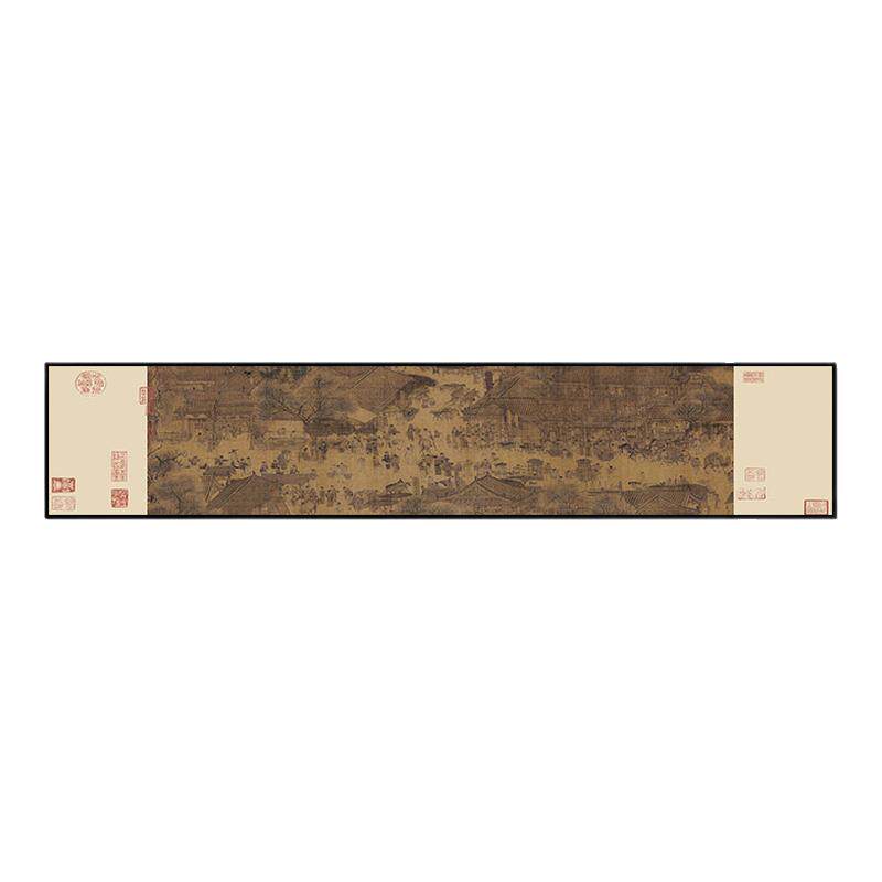新中式原木风背景墙挂画茶室茶楼横版壁画民宿酒店横幅装饰画定制