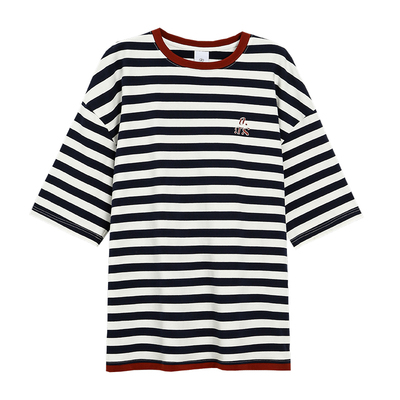 TurnSignal条纹短袖T恤女夏