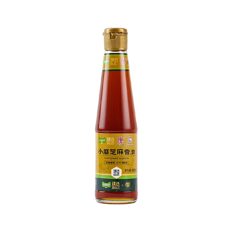 猫超臻选小磨芝麻香油400ml崔字牌非遗老字号严选原料火锅凉拌蘸