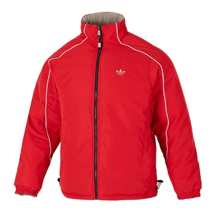 阿迪达斯三叶草双面穿保暖棉服男装冬季新款立领夹克棉衣外套棉袄