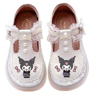 女童皮鞋真皮小女孩公主鞋女宝软底库洛米可爱女童鞋2026春季新款