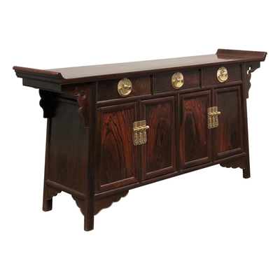 大红酸枝红木家具黑厨玄关实木