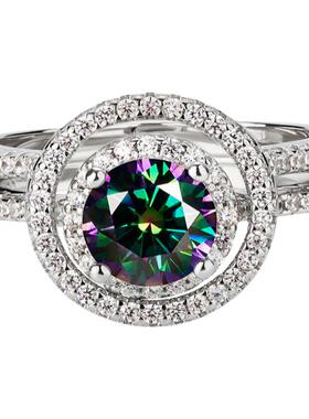 右手等待女S925银欧美莫桑石戒指