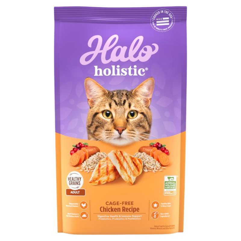 美国进口Halo自然光环holistic纯鲜肉猫粮全能系列美毛猫粮10磅