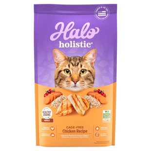 美国进口halo自然光环holistic纯鲜肉猫粮全能系列美毛猫粮10磅