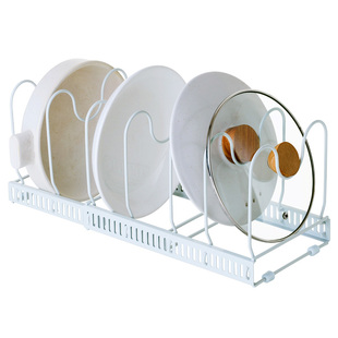 厨房置物架可调节伸缩橱柜内锅具厨具收纳放锅架台面碗碟架锅盖架