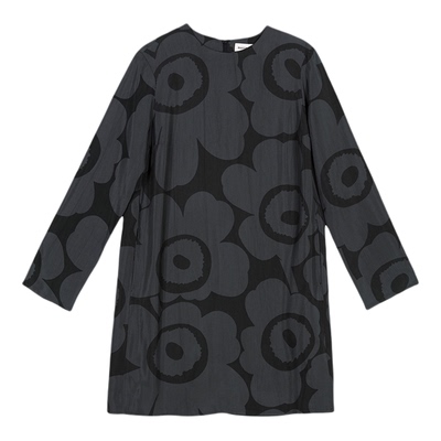 Marimekko【Unikko游霓可印花】女士气质黑色连衣裙26早春新款
