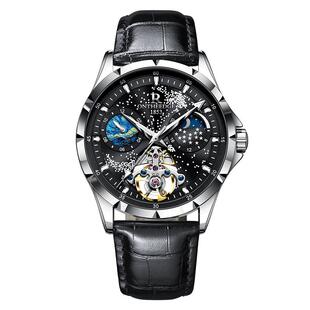 黑武士手表男款全自动机械表日月星辰男士镂空品牌腕表正品陀飞轮