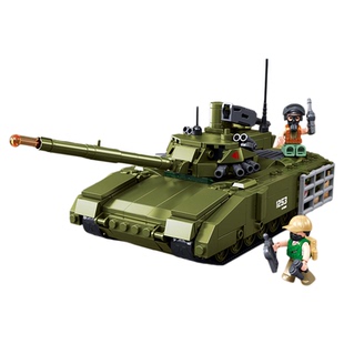 小鲁班积木T14阿玛塔坦克模型联合突击军事行动A场景拼装男孩玩具