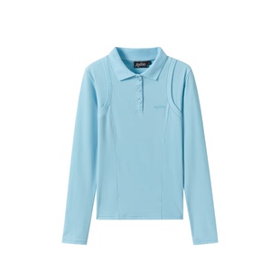KeypoteGolf女士薄款冰感假两件修身polo衫T恤夏季高尔夫运动女装