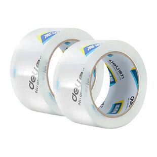 得力透明封箱胶带打包胶布加宽高黏高透防水封箱器切割快递