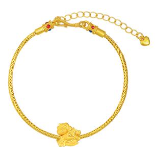 亚一黄金足金飞天小马串珠梦幻童趣3D立体栩栩如生马上发财成人礼