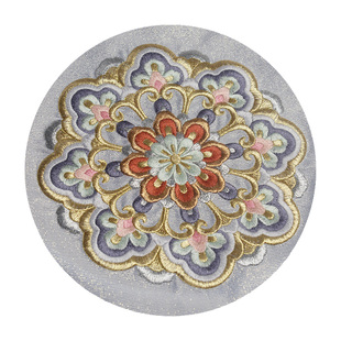 彩绘宝相花 涤料绣花裁片吊带抹胸口金包包定制布手工布艺DIY玉猫