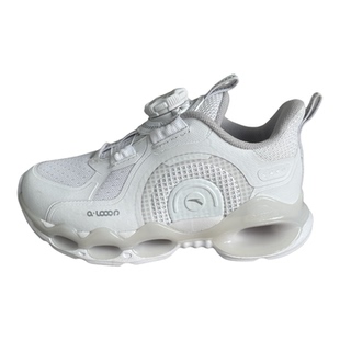 安踏儿童男气垫跑步鞋白色透气网面运动鞋青少年跑步鞋332349902S