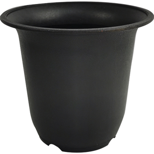 日式矮胖钵黑色塑料多肉花盆圆形大号仙人球种植盆加厚万象盆包邮