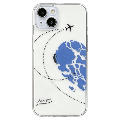 Love Heart Transparent Couple Case适用iPhone 14/13 Pro Max15 Cute Anti-Scratch Soft Protective Cover