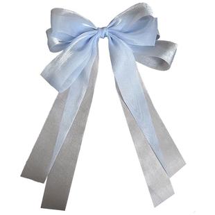 bulin~超大飘带蝴蝶结头饰发夹女后脑勺优雅网红弹簧夹高级感发饰