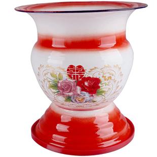 包邮华科加厚搪瓷痰盂矮痰桶小孩搪瓷尿盆老人坐便器尿桶配盖垫刷