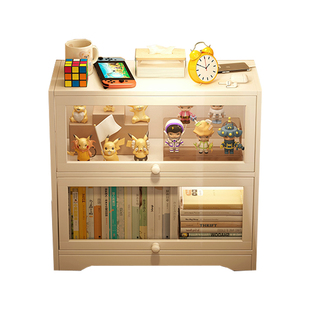 儿童床头柜替代品男女孩创意床头收纳柜轻奢高级感透明床边柜小型