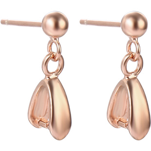 925纯银女空托耳环托盘自制玉石翡翠托银耳托配件diy耳环空托材料