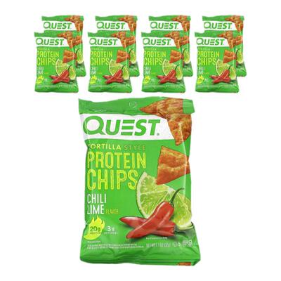 香港直邮Quest Nutrition 玉米饼蛋白质薯片浓郁辣椒酸橙 8袋/包