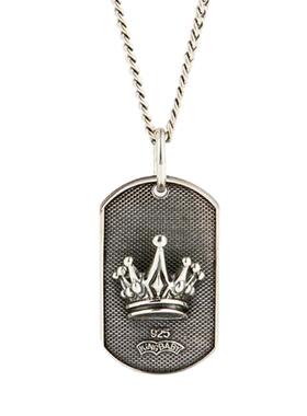KING BABY皇冠军牌项链925银欧美摇滚嘻哈潮流