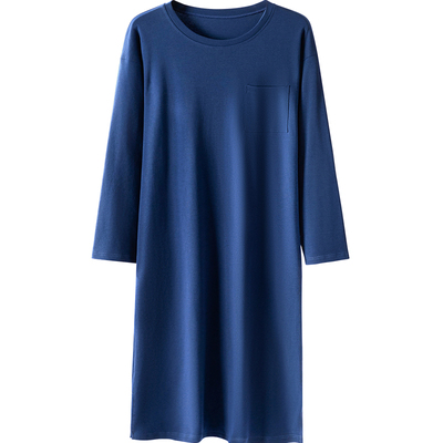 100%纯棉睡裙男款加厚加绒睡袍