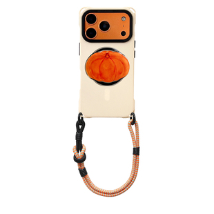 小众南瓜磁吸支架手机壳带挂绳适用于iPhone17PROMAX华为mate70pro背带斜挎苹果16/15PRO四角开孔VIVOX100PRO