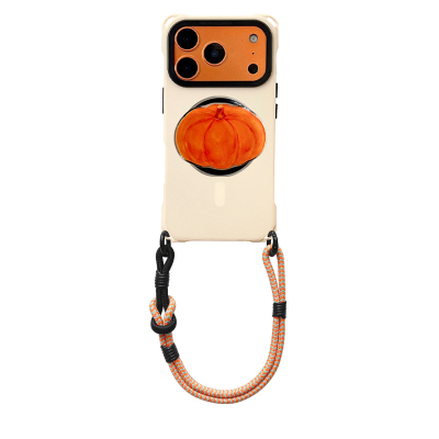 小众南瓜磁吸支架手机壳带挂绳适用于iPhone17PROMAX华为mate70pro背带斜挎苹果16/15PRO四角开孔VIVOX100PRO