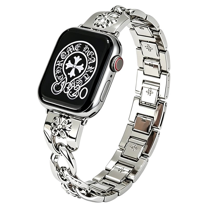 适用苹果手表applewatch金属链式表带高级感不锈钢iwatch11/S10se