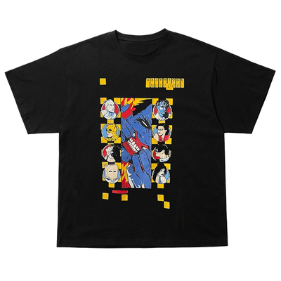GRAPHIQUE MUSIQUE美式复古漫画短袖T恤post-punk休闲暗黑情侣装