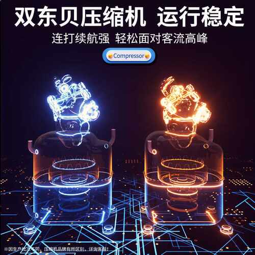 东贝双系统专用冰淇淋机商用全自动大型三头雪糕圣代软质冰激凌机