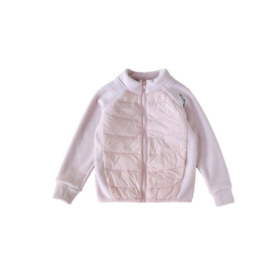 90白鸭绒25年新款儿童立领羽绒服女童男童摇粒绒轻薄校服内搭神器