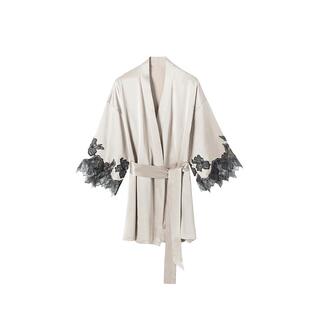 【水玉外袍吊带裙】青色100%桑蚕丝真丝睡袍吊带裙女睡裙家居服