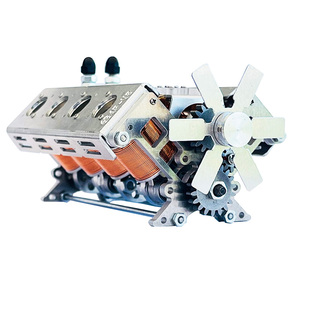 V8发动机模型可启动引擎高难度拼装玩具亲子互动休闲益智解压摆件