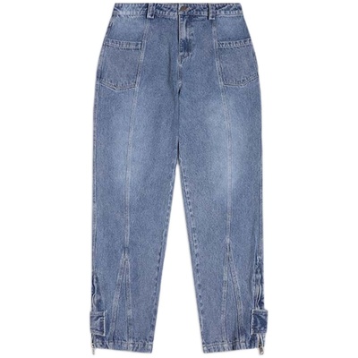 ATRY秋季蓝色拉链牛仔裤