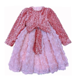 女童连衣裙秋冬款2026新款儿童洋气加绒公主裙女孩高端生日礼服裙