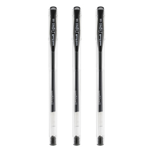 日本UNI三菱中性笔um100黑色水笔可换笔芯uni-ball蓝黑色红笔签字笔um-100水笔进口文具0.5mm学生考试刷题笔