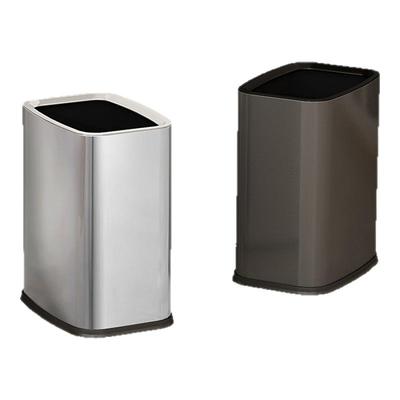 酒店房大容量无盖不锈钢垃圾桶