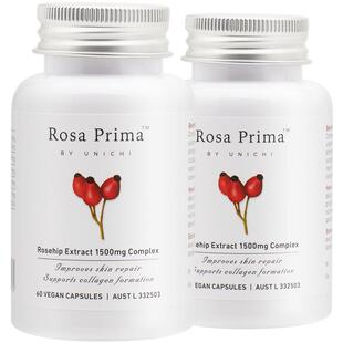 【自营】Unichi玫瑰果胶囊美白丸内服去黄黑色素焕白全身提亮2瓶