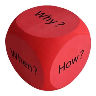 问题骰子教具英语阅读理解疑问词教师教具儿童扔色子游戏创意玩具