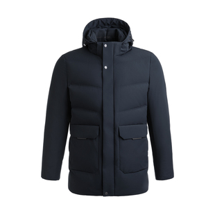 雅涛25秋冬新款白鸭绒高充绒连帽可脱卸中长款保暖御寒男羽绒服