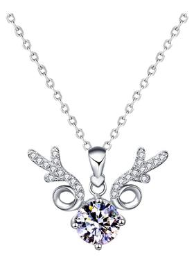 莫桑钻石项链女款纯银INS潮吊坠