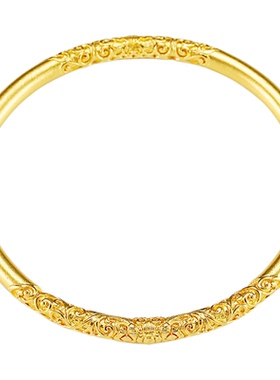 金盈御金包银古法卷草纹手镯
