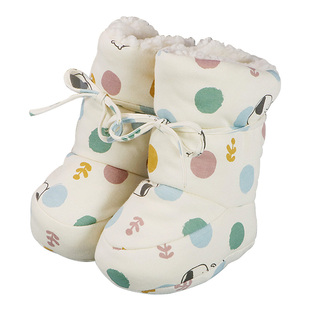 冬季婴儿棉鞋小月龄宝宝鞋子保暖婴儿鞋加绒鞋袜高帮加厚脚套不掉