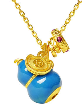 宫里上新正品纯银珐琅葫芦项链