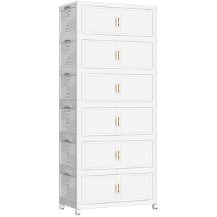 收纳柜子置物柜家用衣服零食柜宝宝折叠衣柜儿童整理储物柜免安装