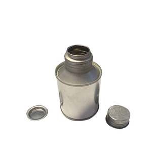 0.1L0.2L0.37L0.5L1L圆螺纹口盖化工铁罐胶水罐马口铁包装桶铁桶