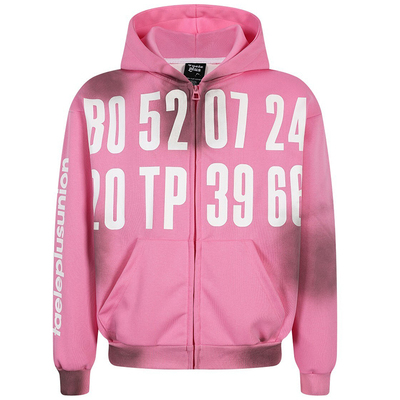 原创美式做旧脏染拉链连帽卫衣潮