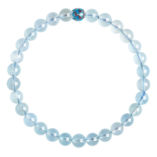 普陀山天然海蓝宝手串女款官方水晶手链送女朋友本命年生日礼物